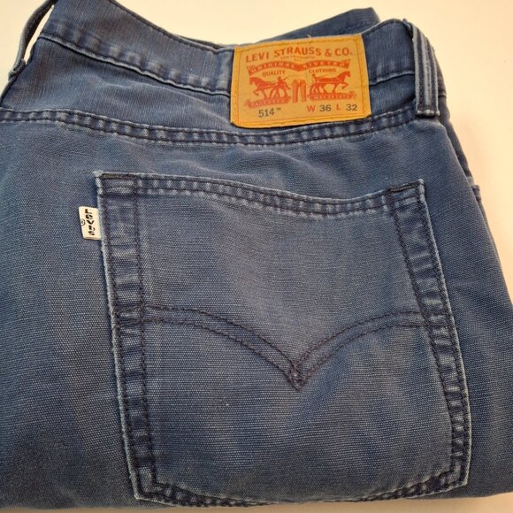 Men's Levi’s 514 Thrashed Sun Faded Pants Vintage Cotton Canvas Patched Distress - Picture 14 of 16